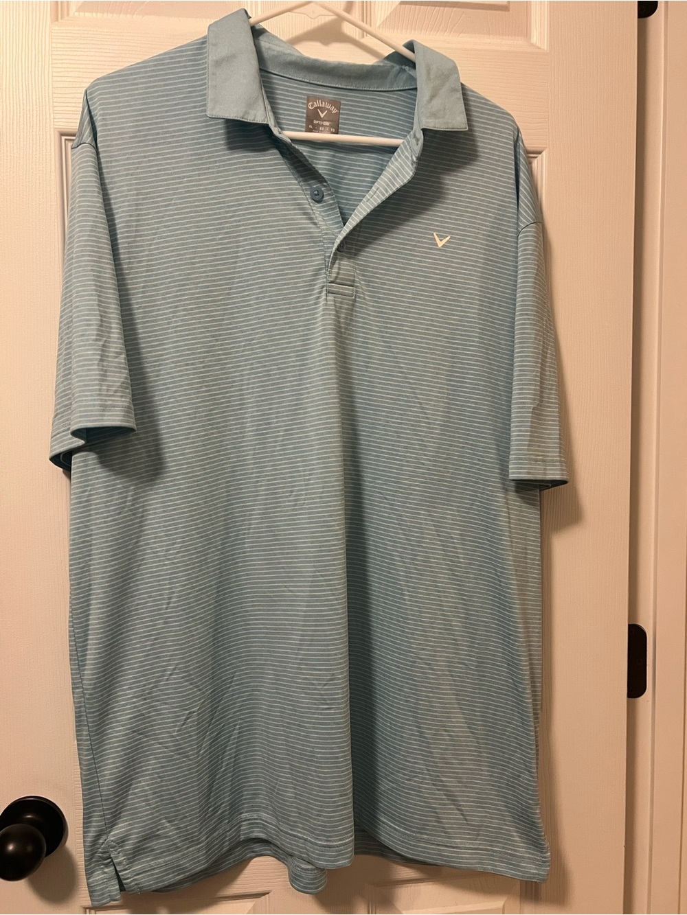 Callaway Men’s Light Blue Micro-Striped Polo